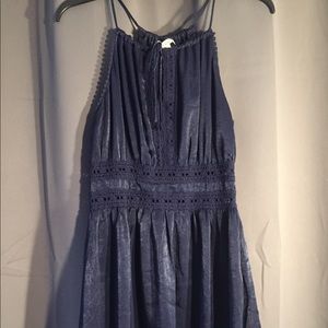 Navy blue lace accent dress